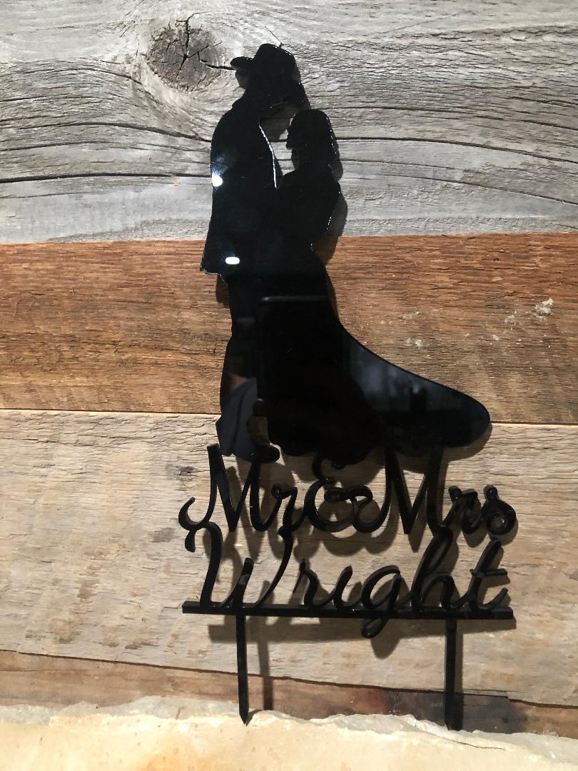 Cowboy cake topper with Last name