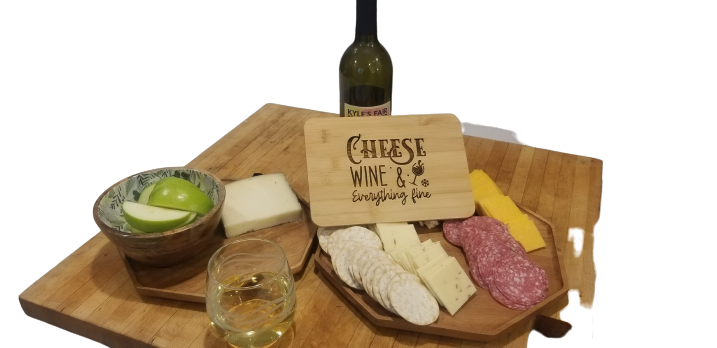 Cheese and Wine Cutting Board